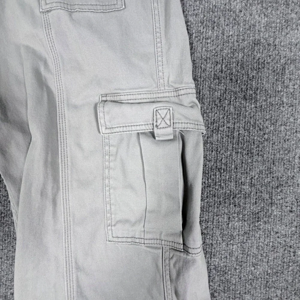 Hollister Low-Rise Baggy Cargo Pants Light Grey W27 L27 Y2K Utility Wide Leg‎